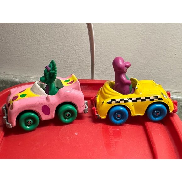 Barney Friends Die Cast Toy Cars Set Barney Baby Bop Characters Cars 80s 90s Vtg - Picture 2 of 8